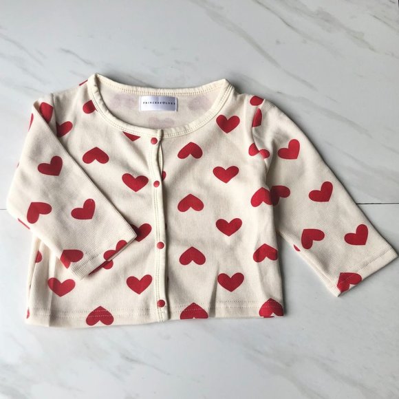 Baby Corduroy Heart Onesie Dress with Matching Cardigan Set - Red Cream Infant - Picture 2 of 2